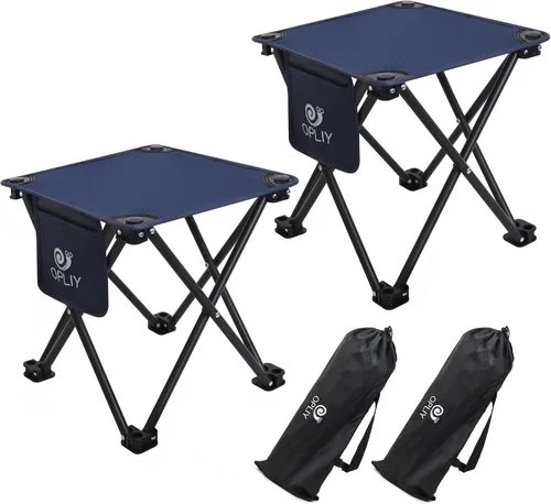 Miniatura 11 de Opliy Taburete de camping 2 unidades, taburete plegable portátil de 13 pulgadas para jardinería al aire libre y playa, senderismo y pesca, taburete