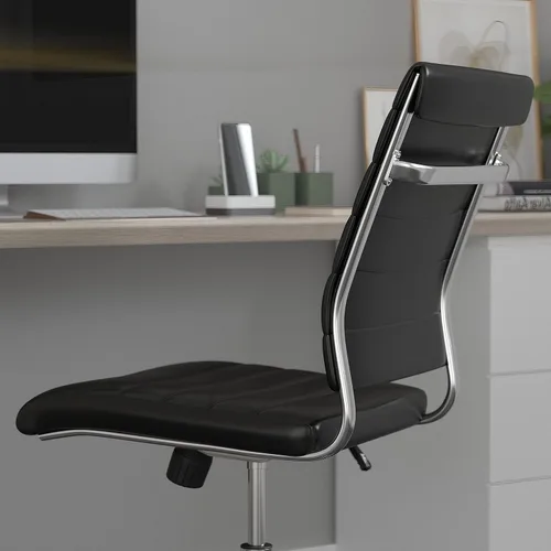 Miniatura 4 de Merrick Lane Corrina - Silla de oficina ergonómica – Silla de escritorio ejecutiva contemporánea sin brazos – respaldo medio acanalado y asiento