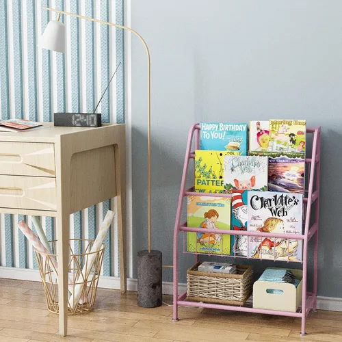 Miniatura 4 de aboxoo - Estantería para niños, pequeña, independiente, para habitación de niños, de 18 pulgadas, estante de metal, organizador de juguetes, estante