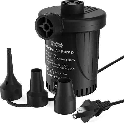 Dr.Meter Bomba de aire para inflables: Bomba de colchón de aire AC 110V con 3 boquillas - Inflador deflador eléctrico de llenado rápido para balsas
