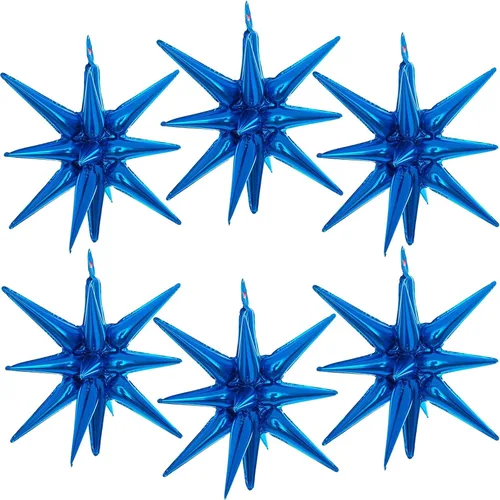 Miniatura 16 de 6 globos de estrella negra, globos de 22 pulgadas, globos de papel de aluminio con forma de estrella de Mylar para fiestas de cumpleaños, bodas