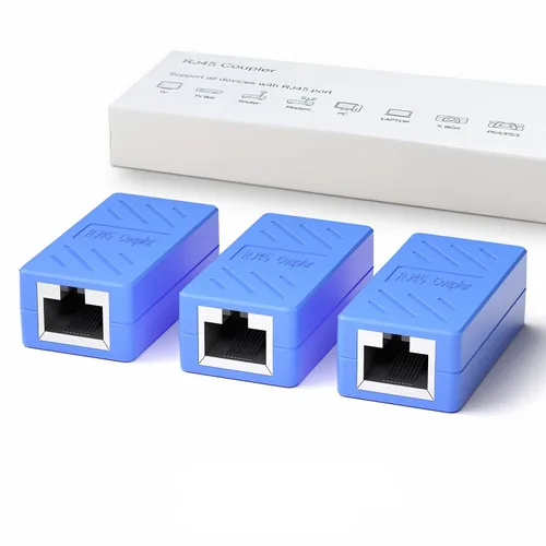 Miniatura 11 de Dingsun Acoplador RJ45, extensor Ethernet para conector hembra a hembra Cat7/Cat6/Cat5e/Cat5 (1 paquete, negro)