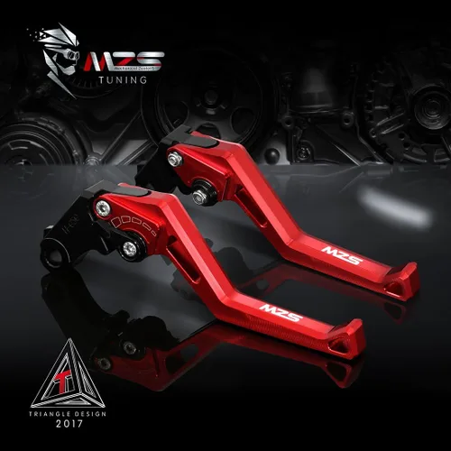 Miniatura 7 de MZS - Palancas de embrague/freno cortas para moto, rojas, compatibles con Z400 19-23 / Z125 17-24 / EX 400 18-23 / EX300 13-18 / EX 250 08-12 / Rojo