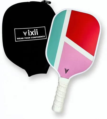 Miniatura 10 de Paletas de pickleball de fibra de carbono con cojín cómodo agarre de paleta de polipropileno con núcleo de panal de abeja de agarre ligero Rosa