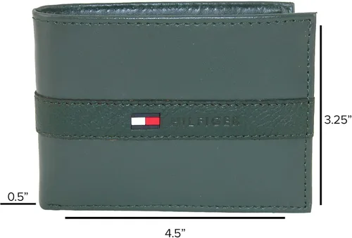 Miniatura 5 de Tommy Hilfiger Cartera de cuero genuino para hombre con múltiples ranuras para tarjetas