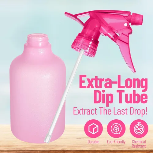 Miniatura 4 de Botellas recargables para chorros de color Stream and Spray – Botella Mister recargable de 12 onzas para soluciones de limpieza, jardinería, aseo