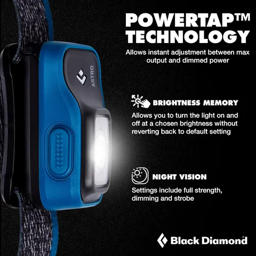Miniatura 3 de BLACK DIAMOND Astro 300 - Linterna frontal de 300 lúmenes de brillo, funciona con 3 pilas AAA (incluidas), compacta y ligera, azul
