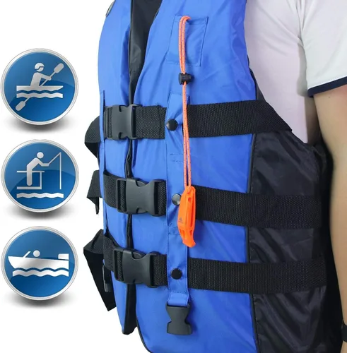Miniatura 3 de LuxoGear Silbatos de emergencia con cordón de seguridad, silbato de supervivencia, para kayak, chaleco salvavidas, chaqueta, barco, pesca, barco