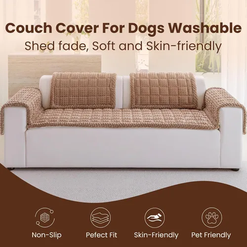 Miniatura 2 de Funda lavable para sofá para perros, fundas antideslizantes para sofá para mascotas, funda de sofá para perros de pelo esponjoso para protector