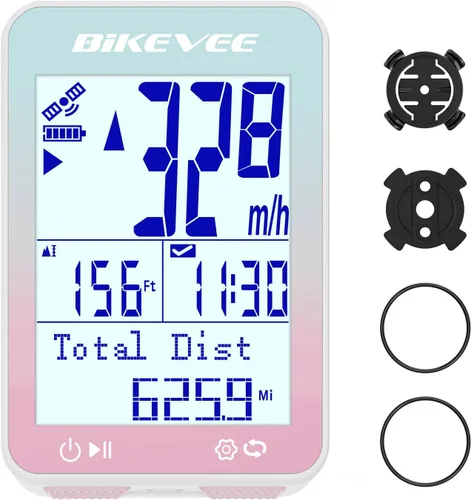 Miniatura 11 de GPS Ordenador de Bicicleta Inalámbrico con Inicio/Parada Automática y Retroiluminación Automática, Bicicleta Odómetro IPX7 Resistente al Agua MPH