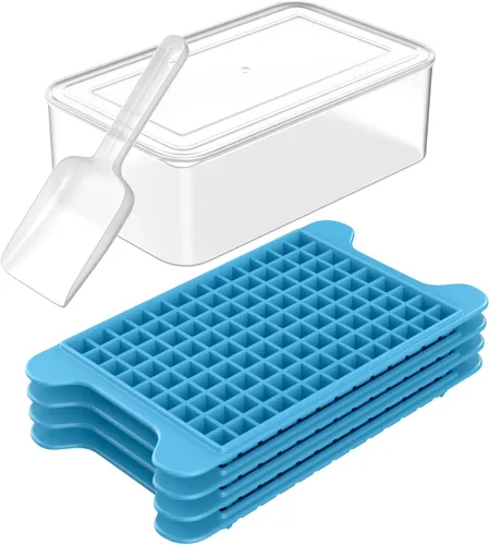 Miniatura 7 de Mini Ice Cube Tray for Freezer: FDDBI Small Ice Trays for Freezer with Bin - 117×4PCS Easy Release Nugget Ice Tray - Crushed Ice Tray with Container