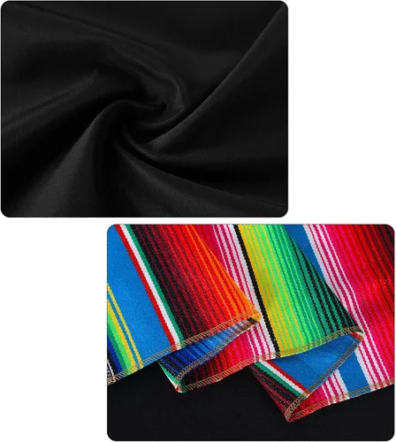 Miniatura 2 de Mantel de serape mexicano de 14 x 108 pulgadas, mantel de algodón suave para decoración de mesa de fiesta temática mexicana para fiesta, decoración