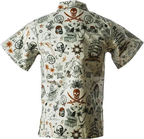 Miniatura 8 de Funny Guy Mugs Mens Hawaiian Print Button Down Short Sleeve Shirt