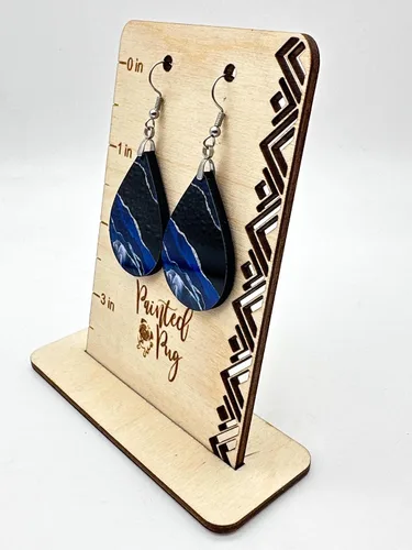 Miniatura 18 de Dangle Earrings for Women Colorful Dangling Drop Statement Jewelry Printed MDF Wood Teardrop Double Side Print Handmade by The Painted Pug
