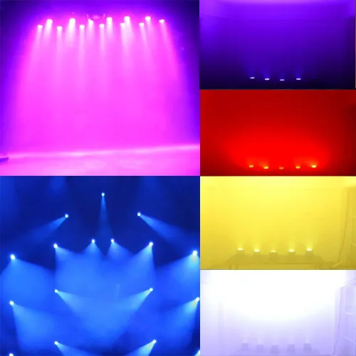 Miniatura 5 de Lixada Luz de cabeza móvil 7x10W Cabeza móvil 4 en 1 RGBW profesional 9/14 canales DMX-512 DJ luces 100W AC 100-240V sonido activo para KTV Club Bar