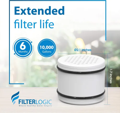 Miniatura 3 de Filterlogic WHR-140 - Filtro de ducha de repuesto para Culligan® WHR-140, WSH-C125, ISH-100, HSH-C135, filtro de agua para cabezal de ducha