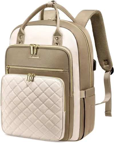 Miniatura 14 de LOVEVOOK - Mochila para portátil para mujer, resistente al agua, mochila de trabajo y viaje, con monedero, elegante, mochila de negocios, mochila