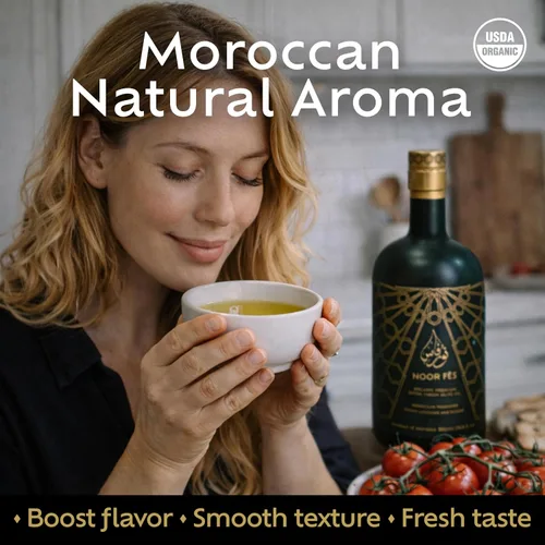 Miniatura 7 de NOOR FÈS EVOO Set de regalo Más de 20 premios USDA Orgánico 584 mg/kg de alto en polifenoles Virgen extra Finca de origen único Aceite