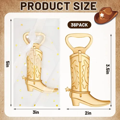 Miniatura 2 de Hortsun 36 juegos de abrebotellas para botas de vaquero para baby shower, regalos para invitados de fiesta, abrebotellas, regalos a granel para baby