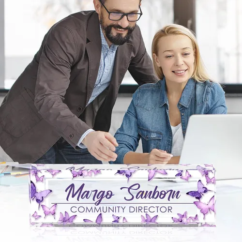 Miniatura 7 de Placa de nombre para escritorio, placa de nombre de escritorio personalizada, regalos para compañeros de trabajo, jefe, profesor, enfermera, regalos