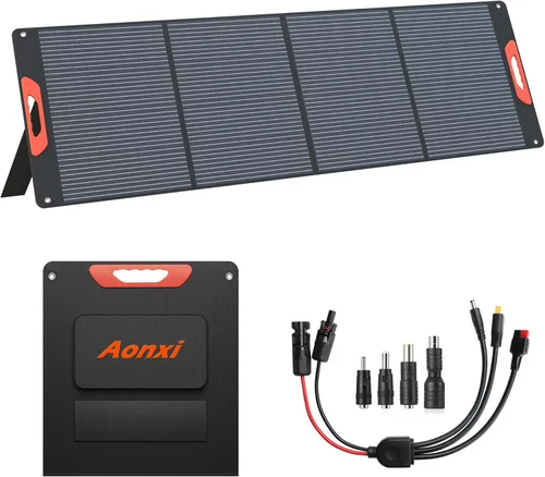 Miniatura 9 de Panel solar portátil de 100 W para estación de energía, cargador solar plegable con alta eficiencia del 24%, revestimiento ETFE, QC3.0 USB/Tipo-C