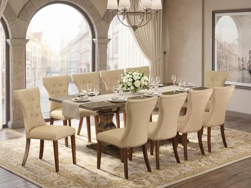 Miniatura 2 de East West Furniture LAGA11-78-03 - Juego de mesa de comedor de 11 piezas, incluye una mesa de comedor rectangular con hojas extraíbles y 10 sillas