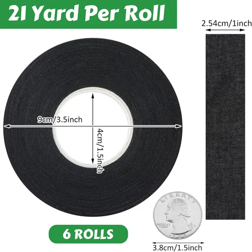 Miniatura 2 de Leelosp 6/12 Roll Hockey Tape Each 1 Inch x 63 ft Multipurpose Bat Cloth Tape Athletic Accessories Blade and Handle Hockey Stick Accessories for