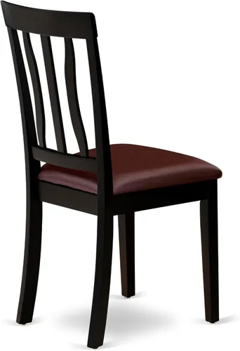 Miniatura 8 de East West Furniture ANTI5-BLK-LC - Juego de mesa de comedor de 5 piezas para 4 personas, incluye una mesa de cocina redonda con pedestal y 4 sillas