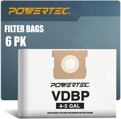 Miniatura 7 de POWERTEC VKCB001 Bolsas de polvo para Vacmaster 6PK, para VK811PH, VK1011SIWTH aspiradoras húmedas/secas de 8 a 10 galones, repuesto para bolsas