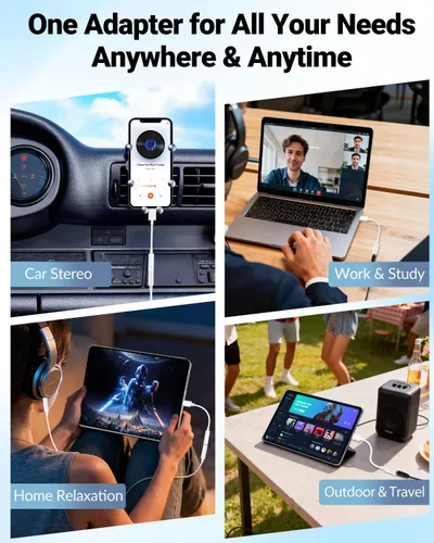 Miniatura 7 de Seulliya Adaptador USB C a 3.5mm de conector de auriculares para iPhone 17/16/15 Pro/Max, DAC Dongle de audio de alta resolución, convertidor