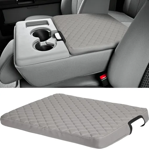 Miniatura 9 de ISSYAUTO Funda de consola central compatible con Ford F250 F350 F450 2011-2016, F150 2011-2014 con consola de asiento plegable, funda