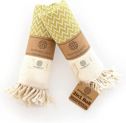 Miniatura 12 de Madamelique Exclusivo juego de toallas de mano de 2 a 18 x 40 pulgadas, toalla decorativa de baño para manos, cara, cabello, yoga, té, paños