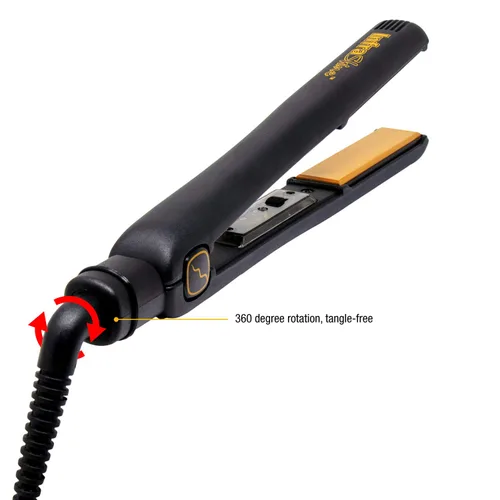 Miniatura 6 de Plancha plana mediana original, 1 pulgada, color negro, placas flotantes de cerámica para un cabello suave, brillante y sin encrespamiento