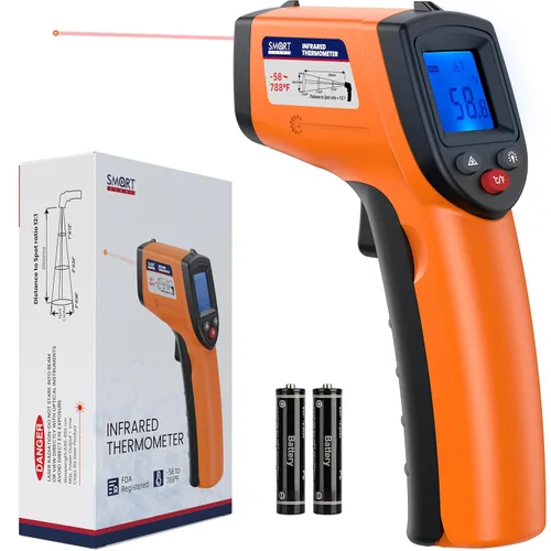 SMART JERRY - Pistola de termómetro infrarrojo | Pistola de temperatura digital sin contacto con rango de -58 °F a 788 °F para cocinar, HVAC | Uso