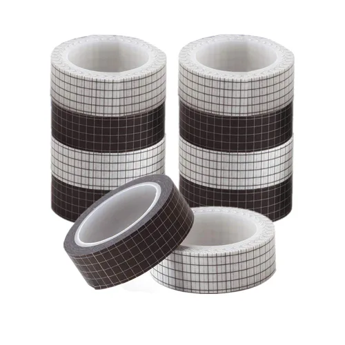 Miniatura 6 de Juego de 10 rollos de cinta Washi de rejilla negra de 33 pies y 3/5 pulgadas de ancho, cintas adhesivas para manualidades, planificadores de álbumes