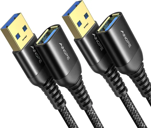 Miniatura 14 de AINOPE Cable de extensión USB, extensor USB, cable de extensión USB 3.0, cable macho a hembra, cable de alta transferencia de datos compatible