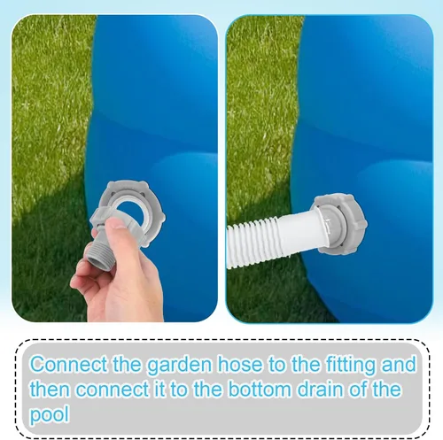 Miniatura 4 de BOXOB Tapa de válvula de drenaje de piscina, repuesto de plástico a prueba de fugas con conector sobre el suelo, accesorio para piscinas compatible
