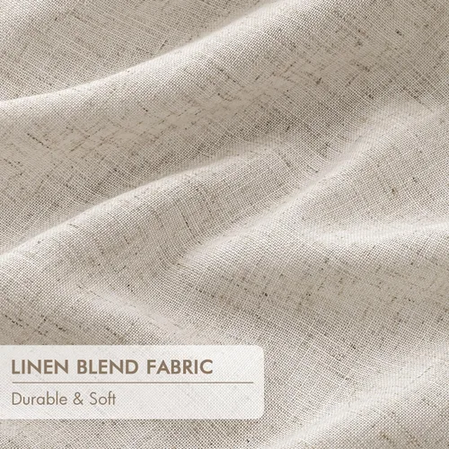Miniatura 6 de MIULEE - Cortinas de lino beige con pliegues a presión 100% opacas para dormitorio, cortinas de ventana con memoria y bloqueo de luz para oscurecer
