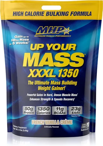 Miniatura 4 de MHP UYM XXXL 1350 - Ganador de peso de construcción masiva, ganancias de masa muscular, con 1.76 oz de proteína, altas calorías, 0.43 onzas