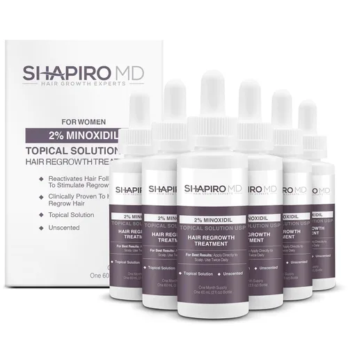 Miniatura 11 de Shapiro MD Hair Growth Experts Minoxidil Solución tópica al 2% para mujeres, el suero promueve el recrecimiento del cabello al reactivar