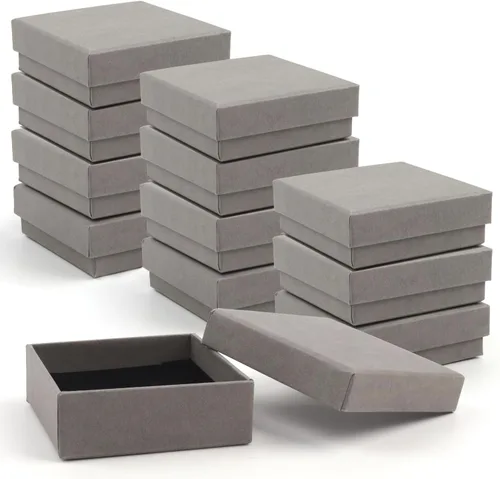 Miniatura 22 de Caja de regalo, caja de regalo, caja de regalo, 12 cajas de regalo cuadradas de cartón para joyas, caja de regalo de papel de cartón relleno