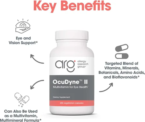 Miniatura 4 de Allergy Research Group ARG OcuDyne II Suplemento de salud ocular - Vitaminas de apoyo para la visión con luteína, zeaxantina y antioxidantes