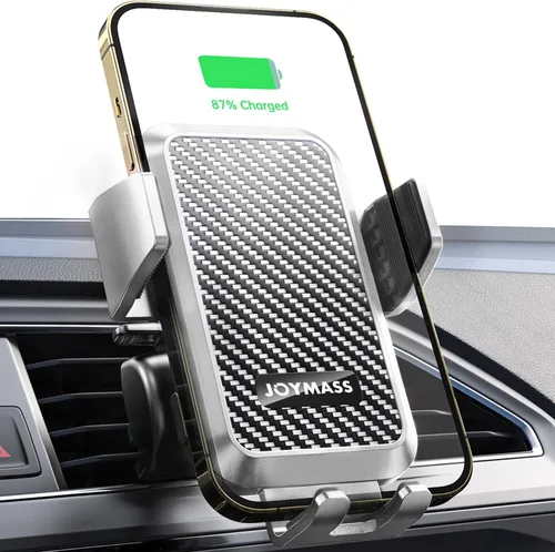 Miniatura 10 de Cargador inalámbrico para automóvil, carga rápida de 15 W, cargador de automóvil con sujeción automática para teléfono celular, soporte