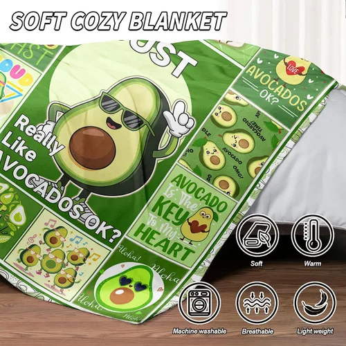 Miniatura 4 de Manta de aguacate, citas divertidas de Friut vegano, manta de forro polar suave y acogedora para sofá cama, 40 x 50 pulgadas