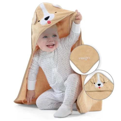 Miniatura 18 de Delta Children Toalla de baño con capucha para niños con bolsillos - Super suave y absorbente - Gran regalo para niños y niñas, Perro Marrón