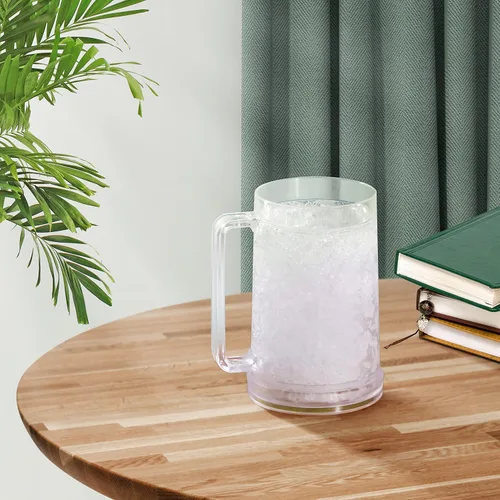 Miniatura 4 de Vasos para beber, tazas de cerveza de gel de doble pared, tazas de hielo para congelador, 16 onzas, taza de cerveza de plástico de enfriamiento