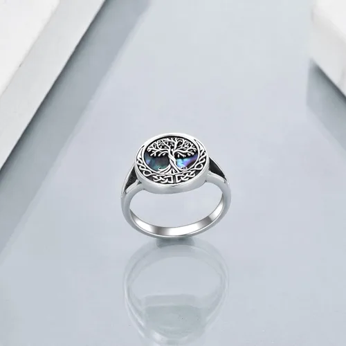 Miniatura 4 de ONEFINITY Anillos de árbol de la vida de plata de ley con nudo celta árbol de la vida regalos de joyería para mujeres