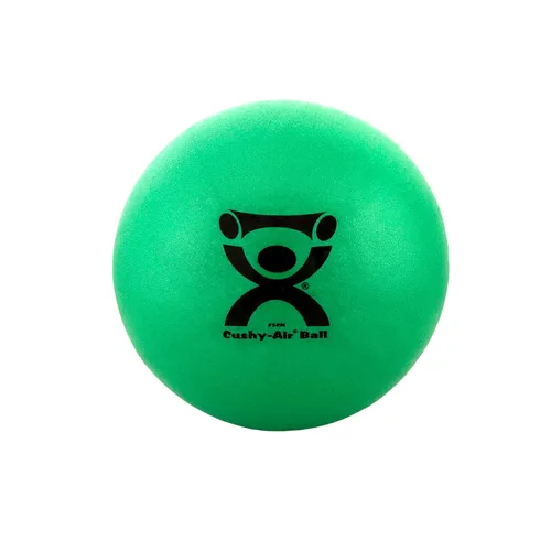 CanDo Bola de mano Cushy-Air para rehabilitación, ejercicios, terapia de manos, terapia ocupacional, fortalecimiento de manos, mejora las Verde (10")