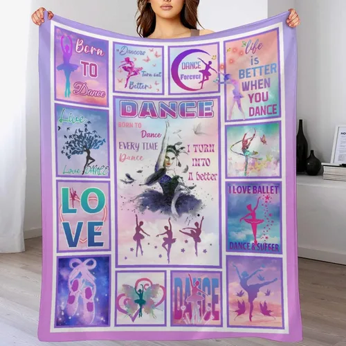 Manta de regalo de bailarín, manta de franela suave y cálida, regalos para amantes de la danza, mantas inspiradoras de baile y mantas para