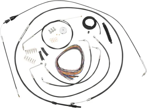 Miniatura 2 de LA Choppers Kit completo de manillar de cable/línea/cableado negro para barras Mini Ape en modelos sin ABS LA-8320KT2B-08B